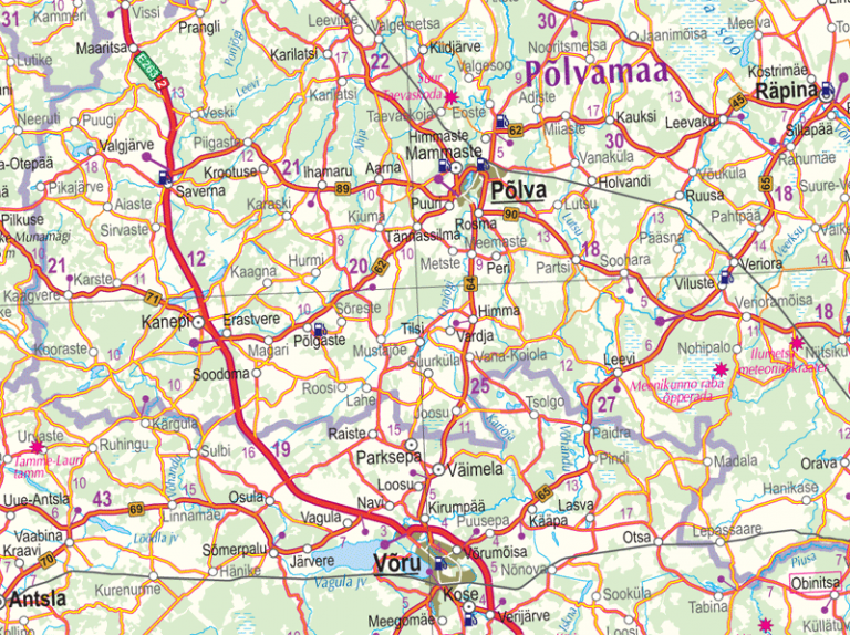Igaunija. Autoceļu karte. Cietais vāciņš - Karšu izdevniecība Jāņa sēta