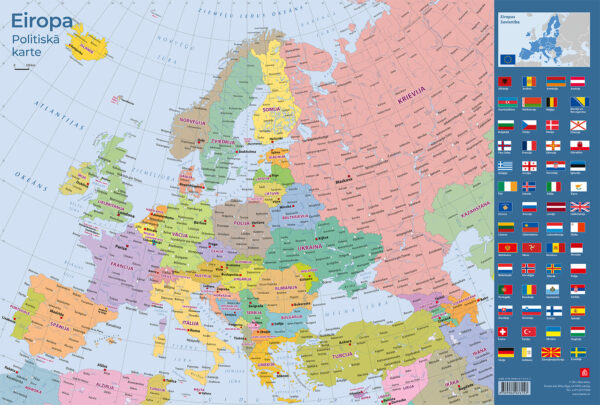 Europe. Political map. Desk pad