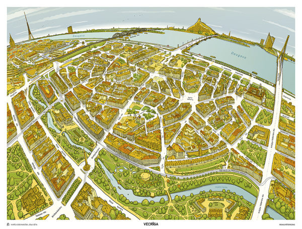 Old Riga - Wall Map - Image 4