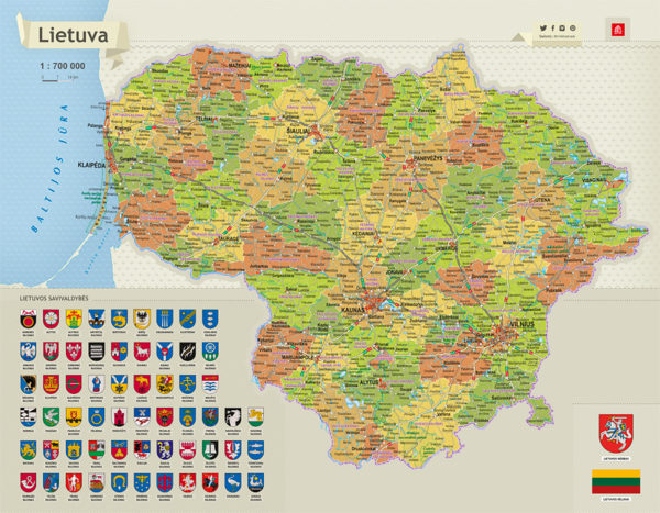 Kasāmkarte "Lietuva" lietuviešu valodā - Image 2