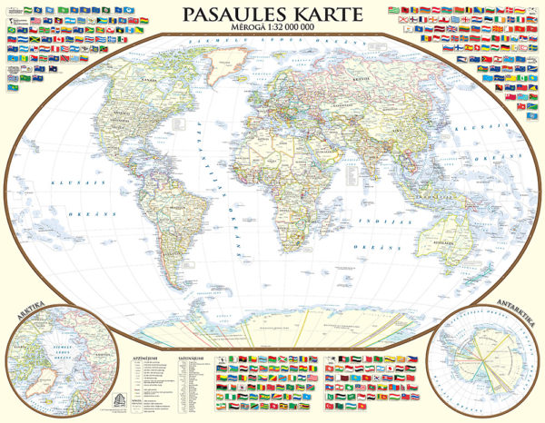 Pasaules politiskā sienas karte retro stilā - Image 2