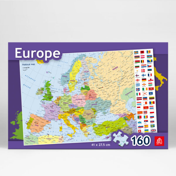 Europe Political map. Children puzzle
