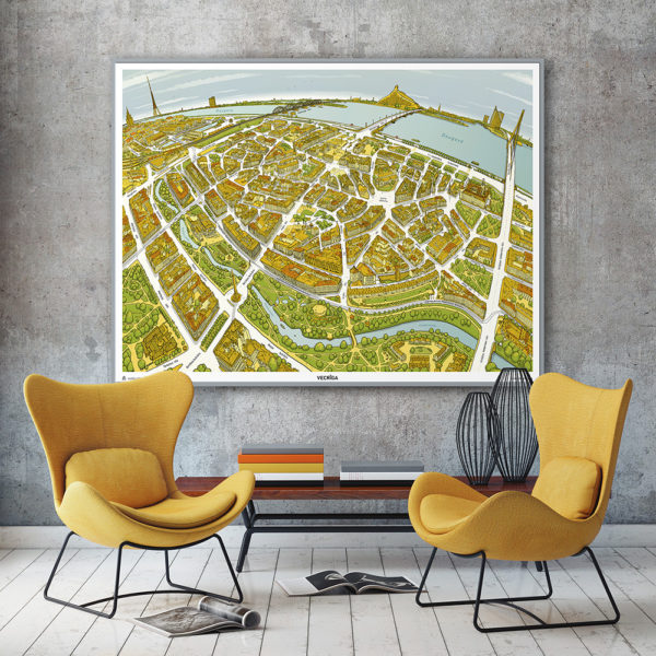 Old Riga - Wall Map