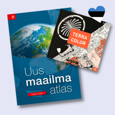 Uus maailma atlas + Värvitavad kaardid (kingitus)