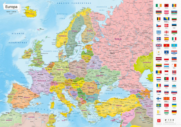 Nutrinamas Žemelapis Europa