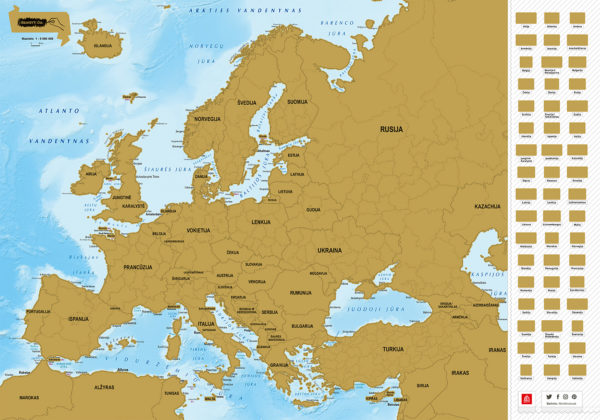 Nutrinamas Žemelapis Europa