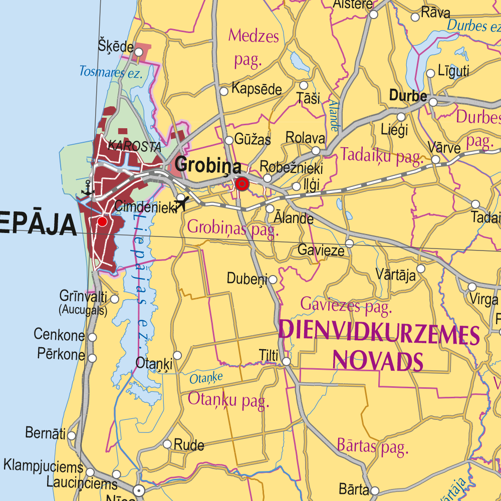 Administrative wall map of Latvia. Laminated (in Latvian) - Image 2