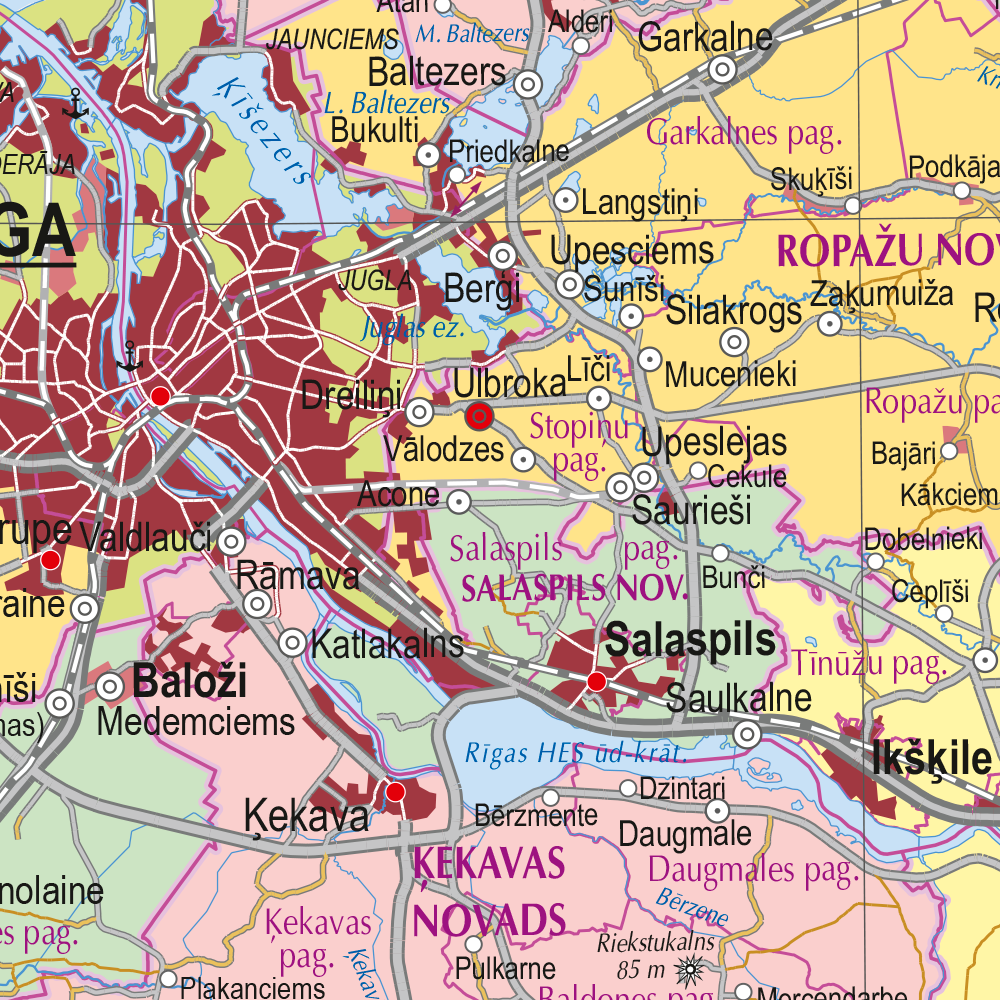 Administrative wall map of Latvia. Laminated (in Latvian) - Image 5