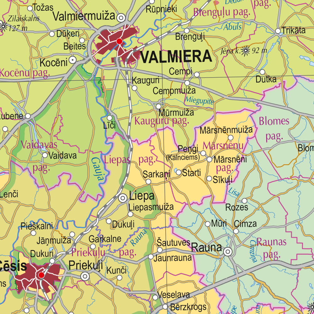Administrative wall map of Latvia. Laminated (in Latvian) - Image 3