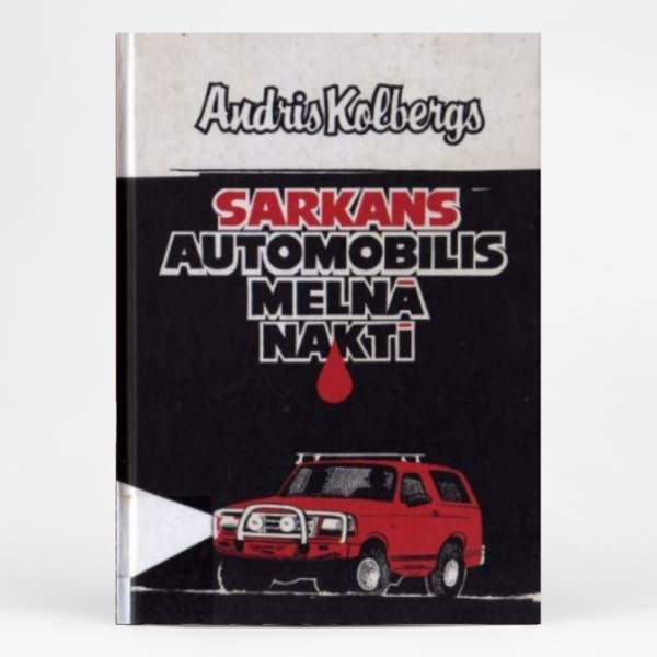 Sarkans automobilis melnā naktī (nocenots)
