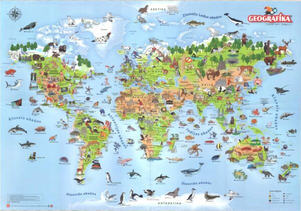 Pasaules karte bērniem. Geografika