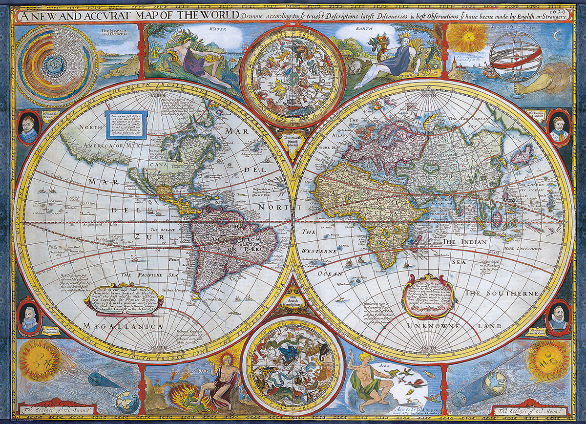 Antique world map. Puzzle (in English) - Image 3