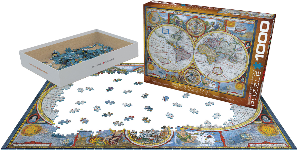 Antique world map. Puzzle (in English) - Image 2
