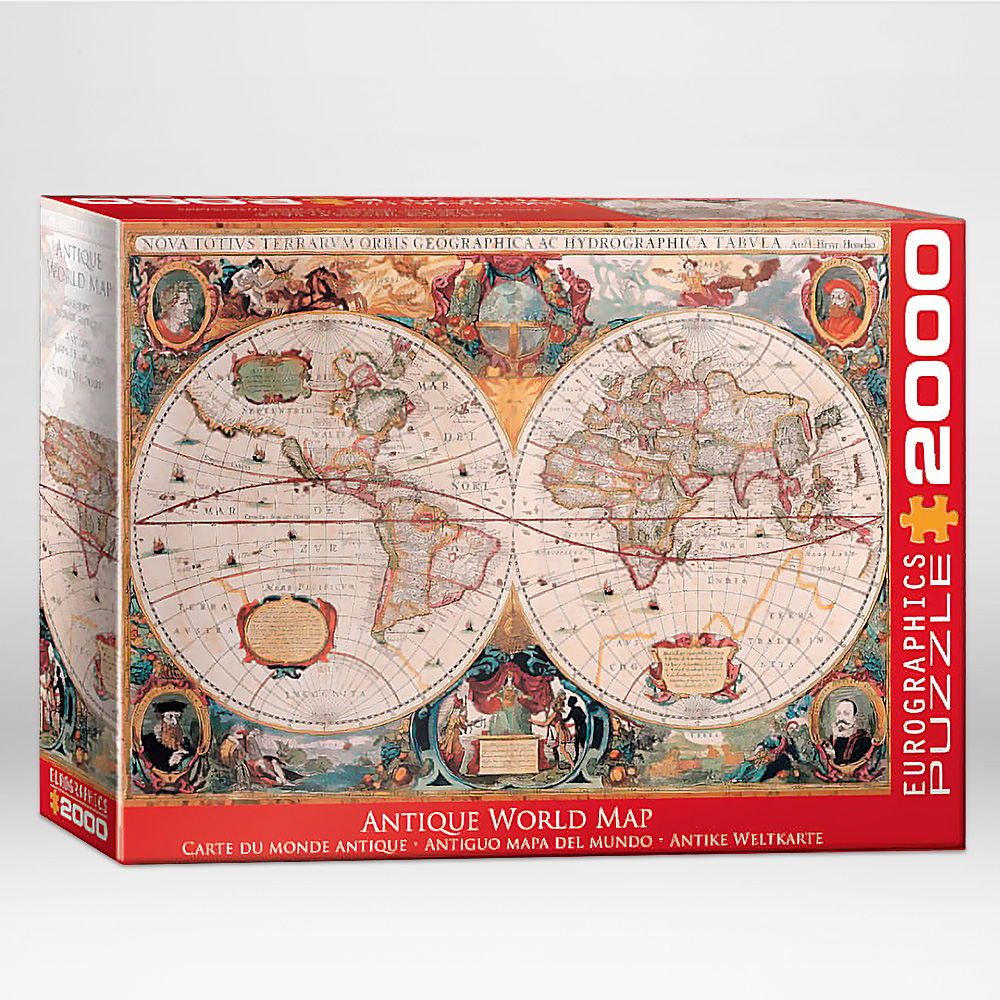 Antique world map. Puzzle (in English)