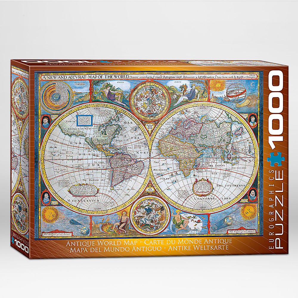 Antique world map. Puzzle (in English)
