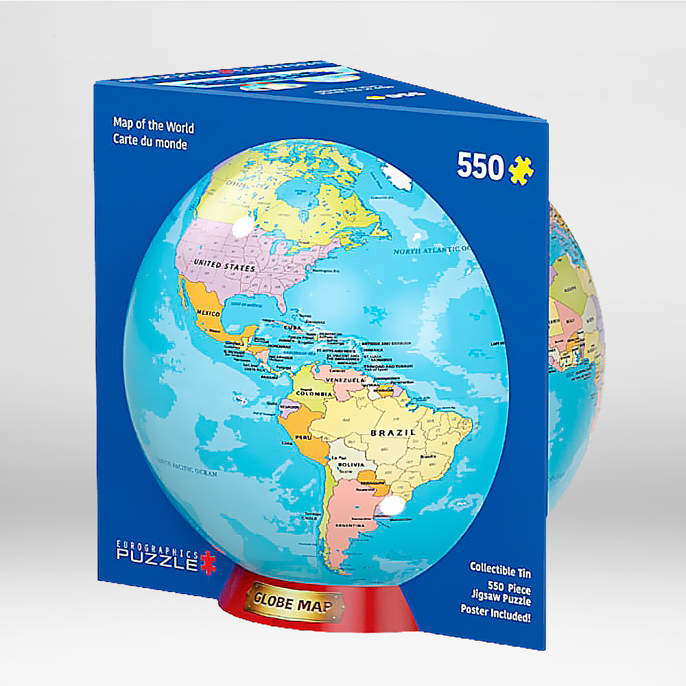 Puzzle Map of the World Tin (in English)