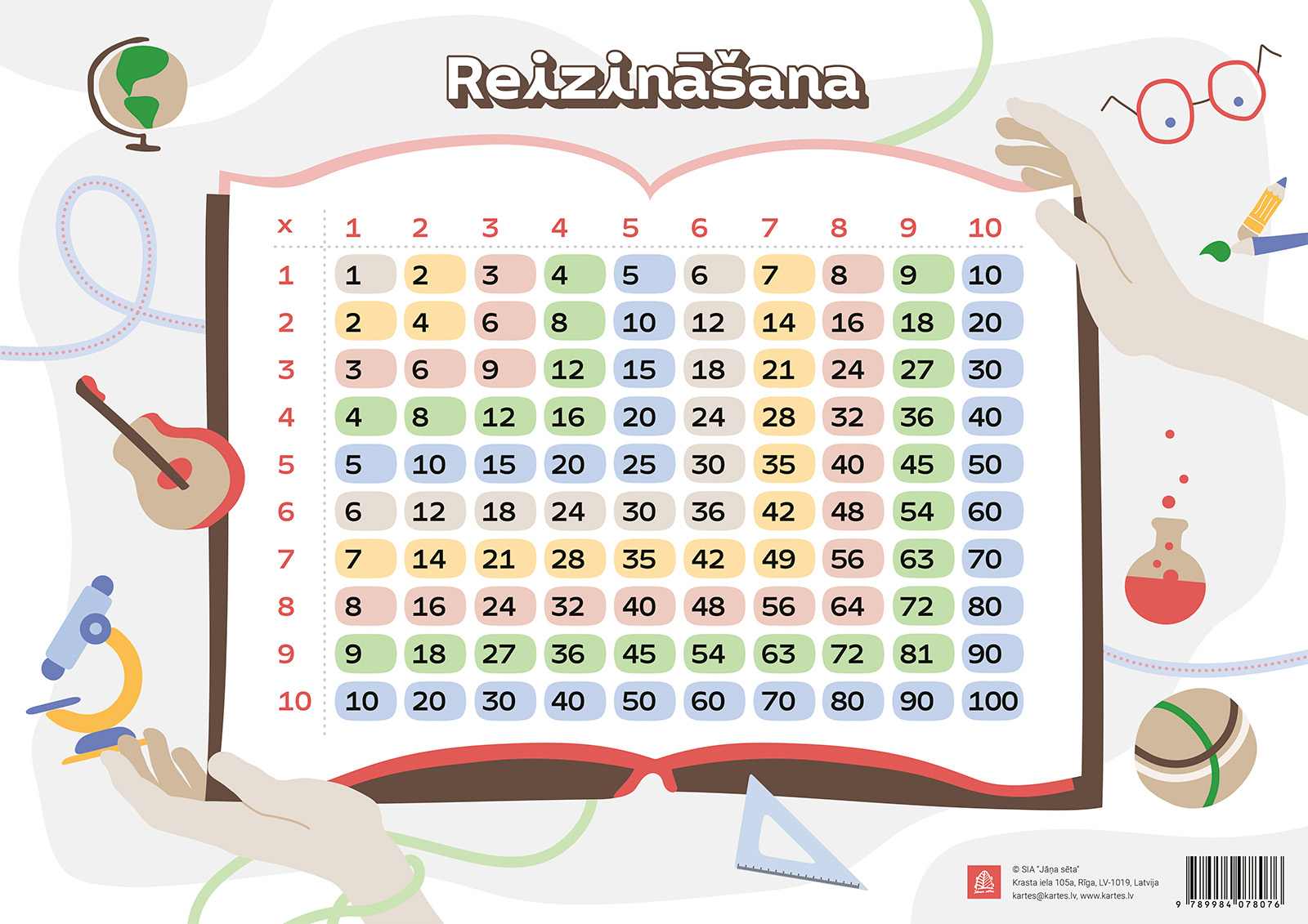 Reizināšanas un dalīšanas tabula. Abpusējs uzskates materiāls A3 formātā. - Image 2