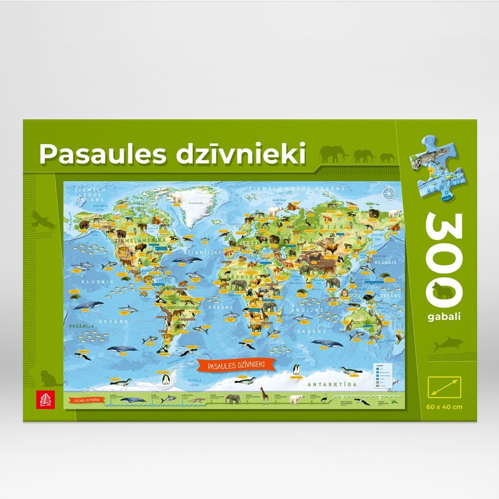Animals of the world. Children puzzle (in Latvian)